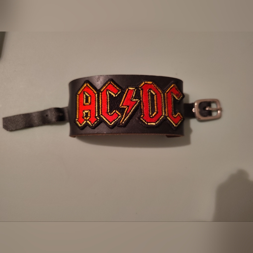 Vintage AC/DC Leather Wristband